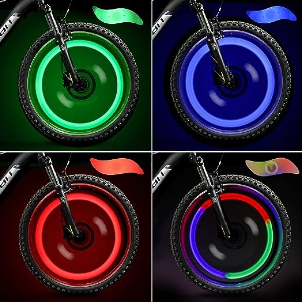 TAGVO LED Roue Lumières (Rouge + Vert + Bleu + Multicolore) Lot de 4